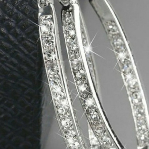 Women's Sterling Silver Hoop Earrings - Picture 6 of 6